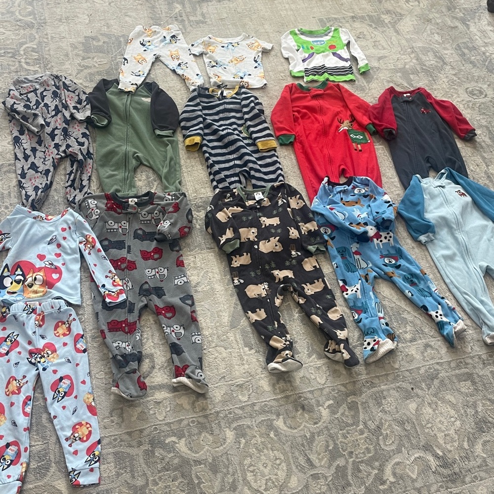 18-24 Months Baby Boys Clothes Lot 18 Months - 24months -2T. Sleepers Bedtime